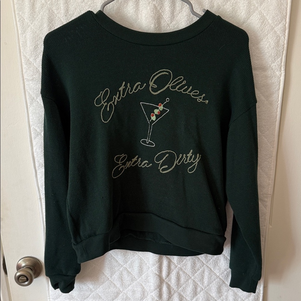 Dark Green 'Extra Olives Extra Dirty' Sweatshirt